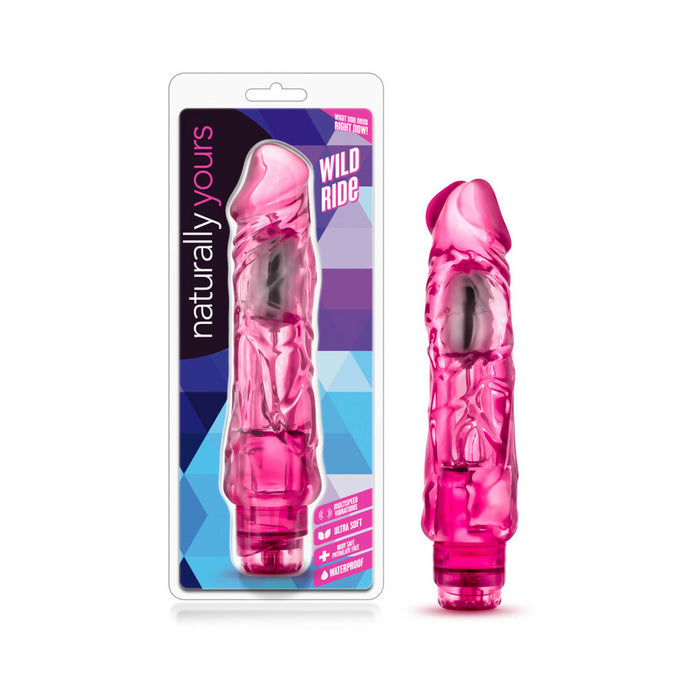 Blush Naturally Yours Wild Ride Realistic 9 in. Vibrating Dildo Pink