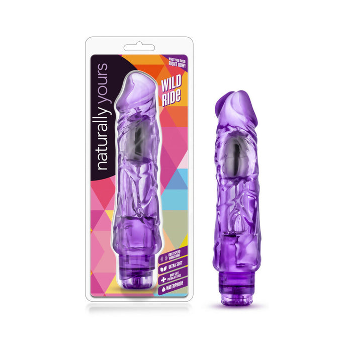 Blush Naturally Yours Wild Ride Realistic 9 in. Vibrating Dildo Purple