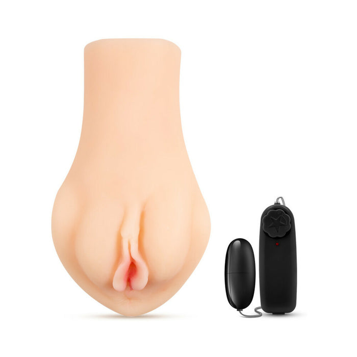 Blush X5 Men Honey Pot Vagina Stroker with Remote-Controlled Bullet Vibrator Beige