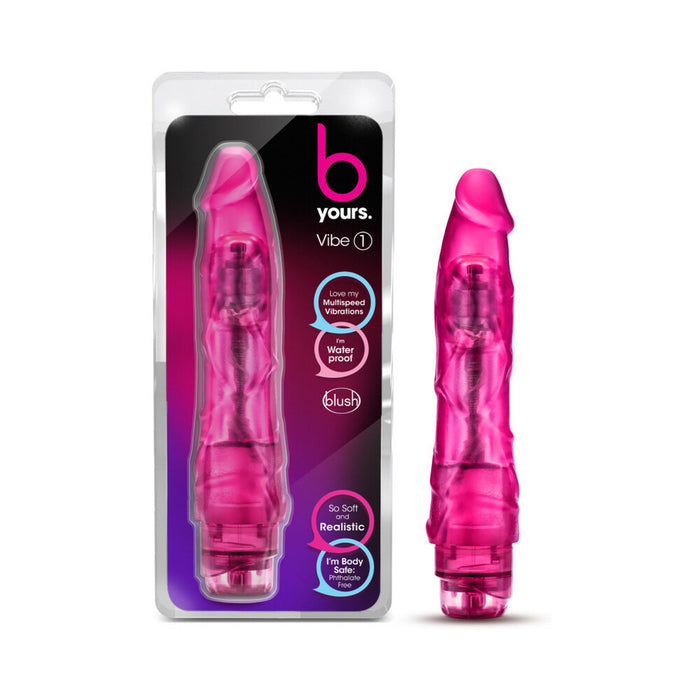 Blush B Yours Vibe 1 Realistic 9 in. Vibrating Dildo Pink