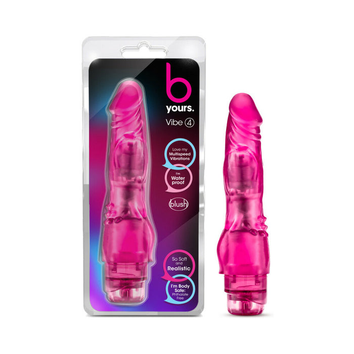 Blush B Yours Vibe 4 Realistic 8 in. Vibrating Dildo Pink