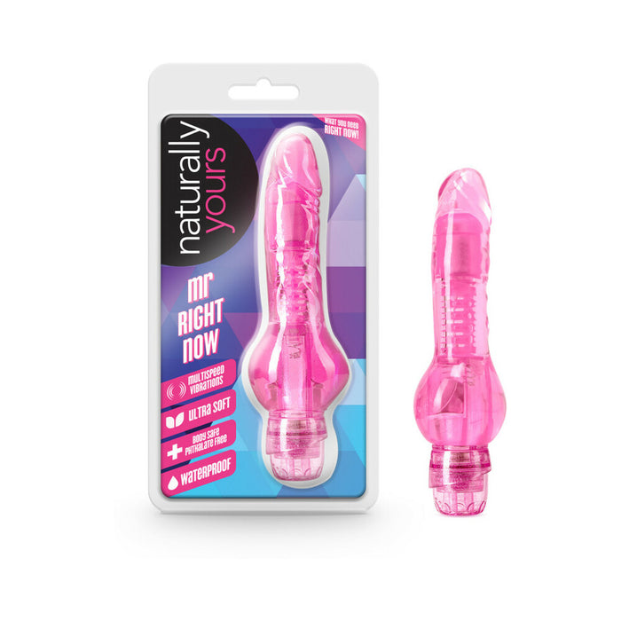 Blush Naturally Yours Mr. Right Now Realistic 6.5 in. Vibrating Dildo Pink