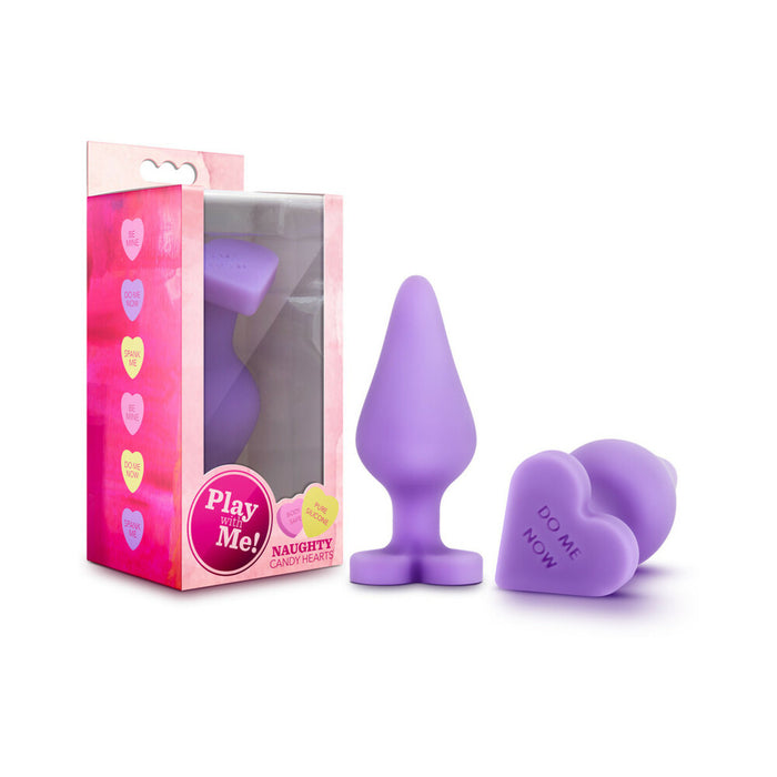 Blush Play with Me Naughty Candy Hearts 'Do Me Now' Anal Plug Purple