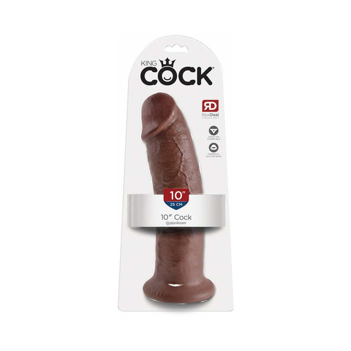 Pipedream King Cock 10 in. Cock Realistic Dildo With Suction Cup Brown