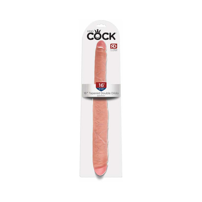 Pipedream King Cock 16 in. Tapered Double Dildo Realistic Beige