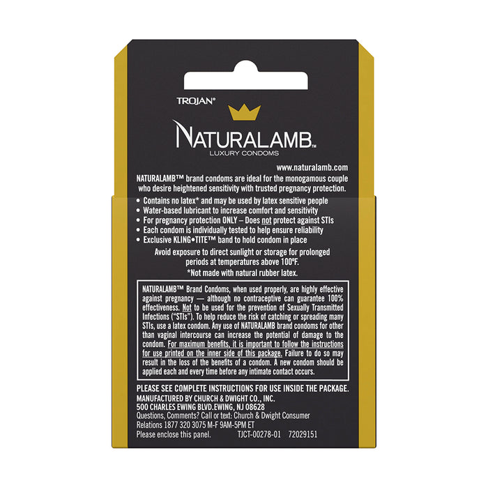 Naturalamb Lubricated Condoms 3-Pack