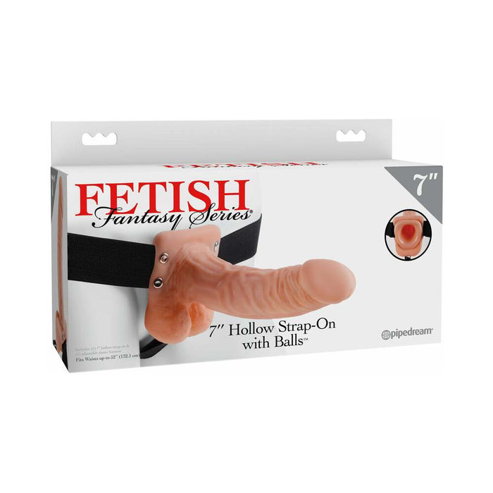 Pipedream Fetish Fantasy Series 7 in. Hollow Strap-On with Balls Beige/Black