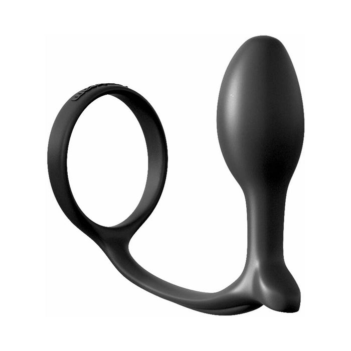 Pipedream Anal Fantasy Collection Silicone Ass-Gasm Cock Ring Beginner's Plug Black