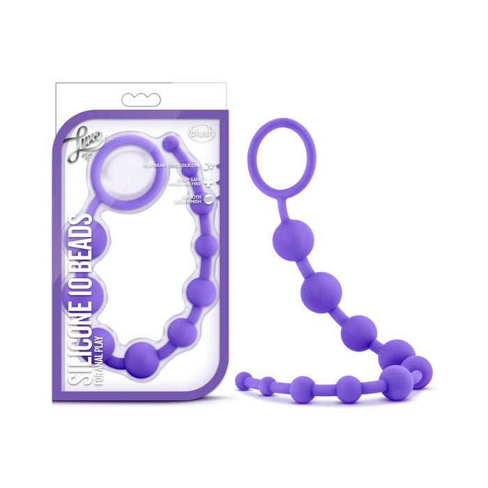 Blush Luxe Silicone 10 Beads for Anal Play Purple