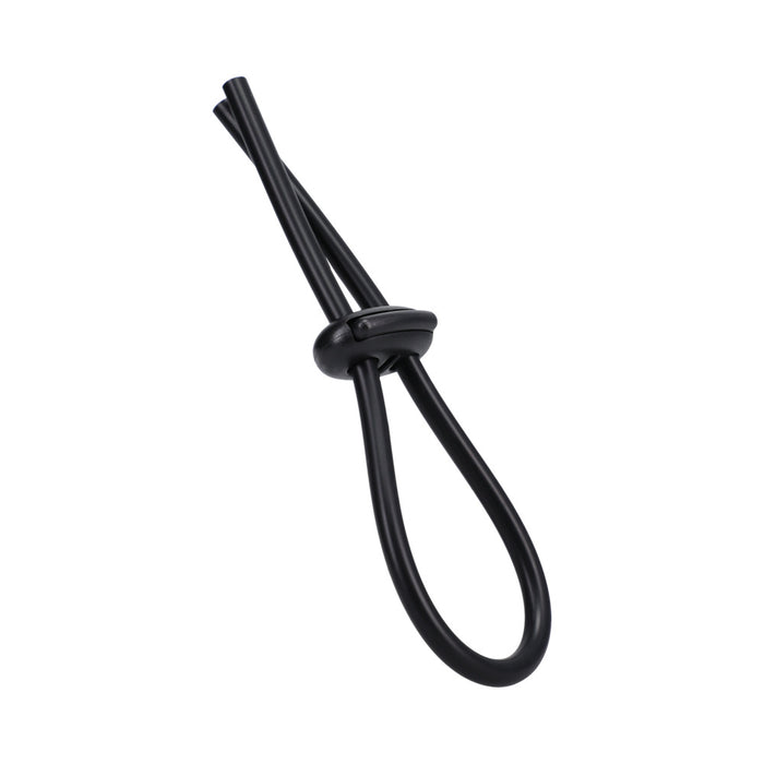 Rock Solid Black Silicone Double Lock Adjustable  Lasso/Bolo