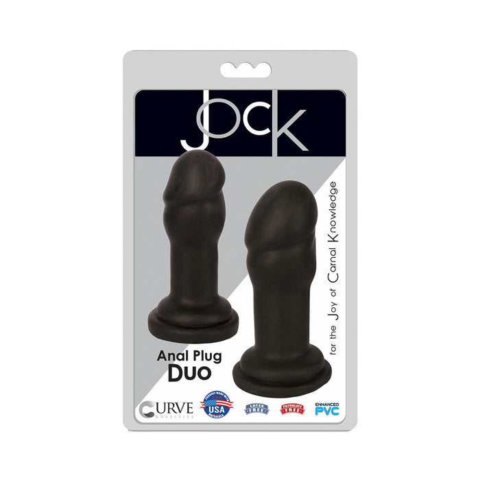 Curve Toys Jock Anal Plug with Suction Cup 2-Pack Midnight