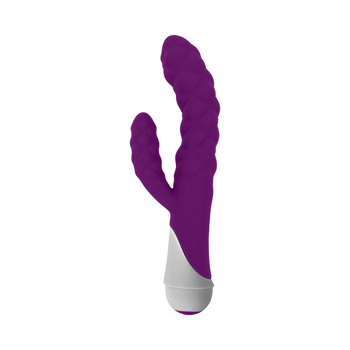 Curve Toys Gossip Ellen Waterproof Textured Silicone Flexible Dual Stimulation Vibrator Violet