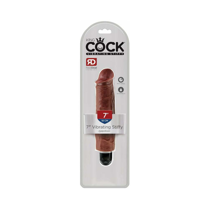 Pipedream King Cock 7 in. Vibrating Stiffy Realistic Dildo Brown