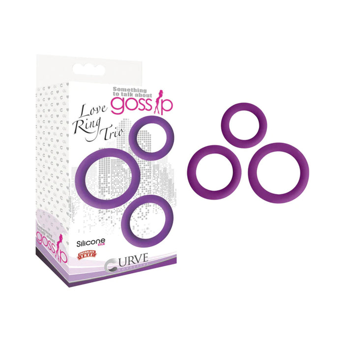 Curve Toys Gossip Love Ring Trio Silicone Cockring 3-Pack Violet