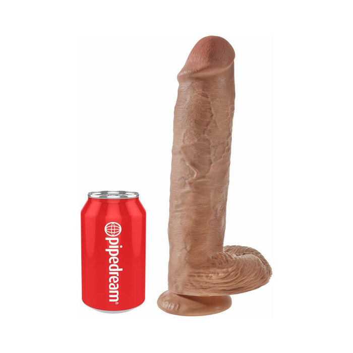 Pipedream King Cock 11 in. Cock With Balls Realistic Suction Cup Dildo Tan