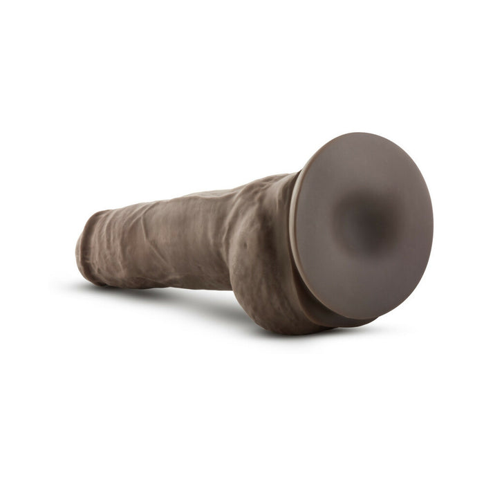 Blush Au Naturel Big Boy 10 in. Posable Dual Density Dildo with Balls & Suction Cup Brown
