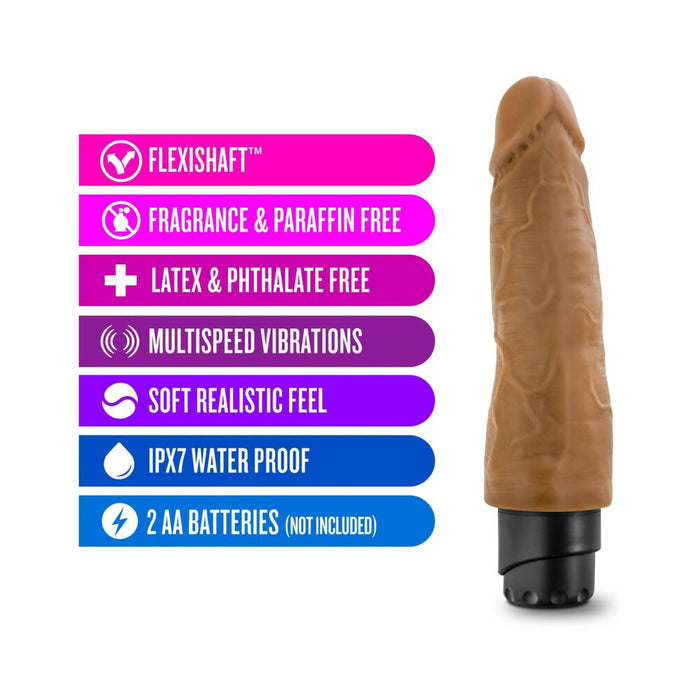 Blush Dr. Skin Vibe 14 Realistic 8 in. Vibrating Dildo Tan