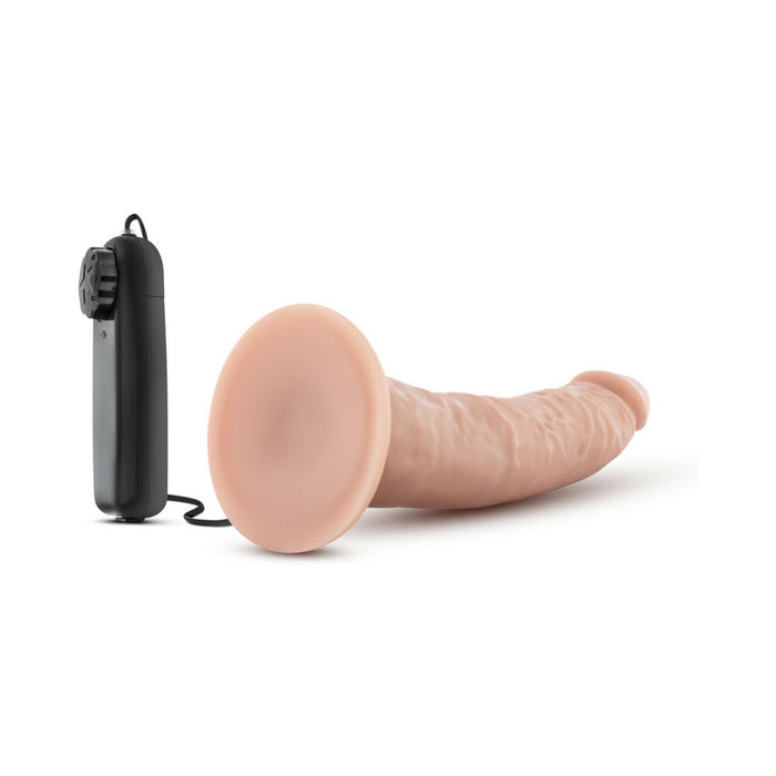 Blush Dr. Skin Dr. Dave Realistic 7 in. Vibrating Dildo with Suction Cup Beige