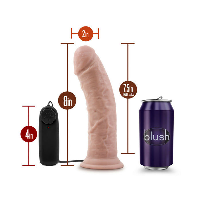 Blush Dr. Skin Dr. Joe Realistic 8 in. Vibrating Dildo with Suction Cup Beige