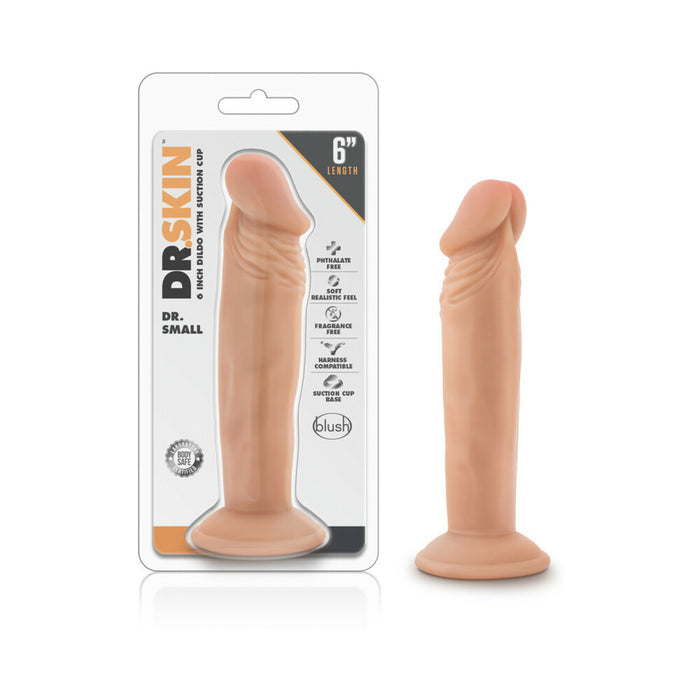 Blush Dr. Skin Dr. Small Realistic 6 in. Dildo with Suction Cup Beige