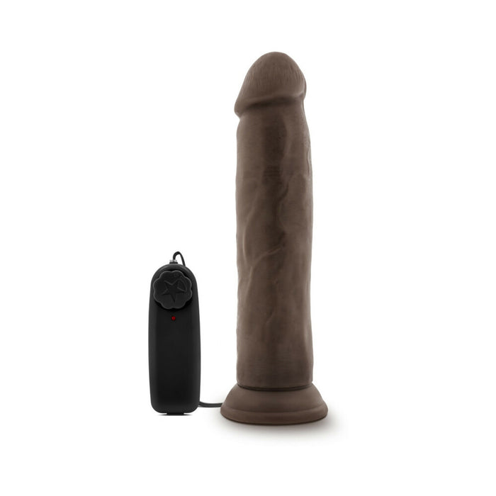 Blush Dr. Skin Dr. Throb Realistic 9.5 in. Vibrating Dildo with Suction Cup Brown