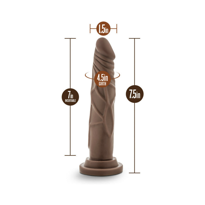 Blush Dr. Skin Basic 7.5 Realistic 7.5 in. Dildo with Suction Cup Brown