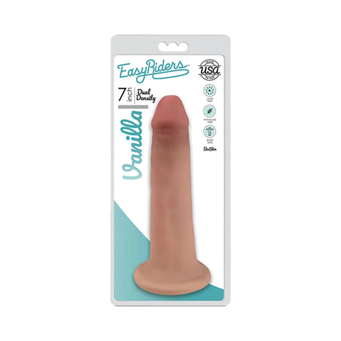 Curve Toys Easy Riders 7 in. Dual Density Dildo with Suction Cup Beige