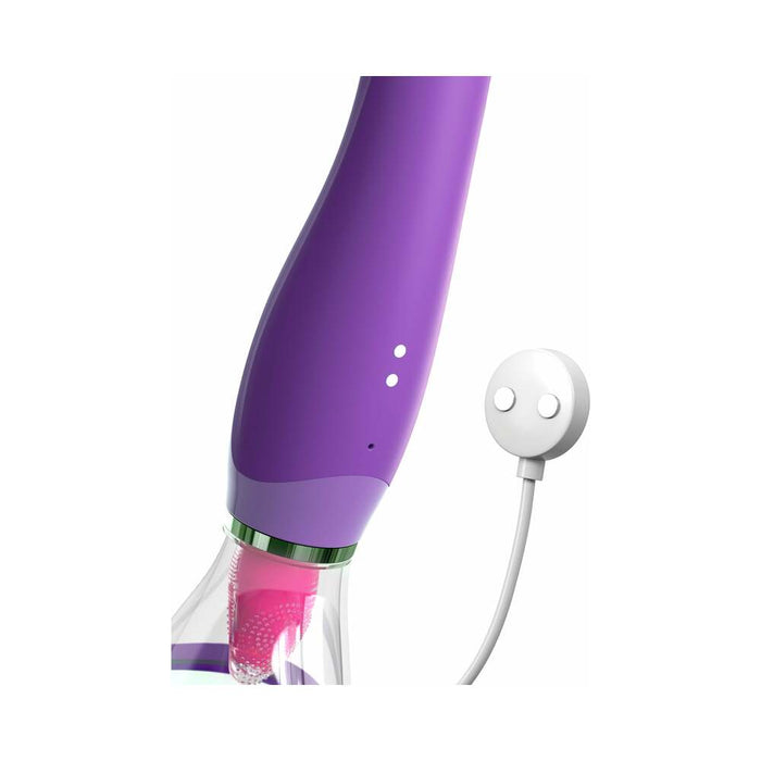 Pipedream Fantasy For Her Her Ultimate Pleasure Dual-Ended Vibrator With Licking Suction Purple