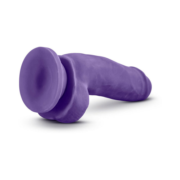 Blush Au Naturel Bold Beefy 7 in. Posable Dual Density Dildo with Balls & Suction Cup Purple