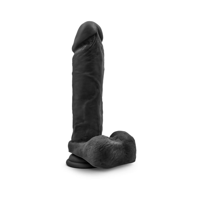 Blush Au Naturel Bold Massive 9 in. Posable Dual Density Dildo with Balls & Suction Cup Black