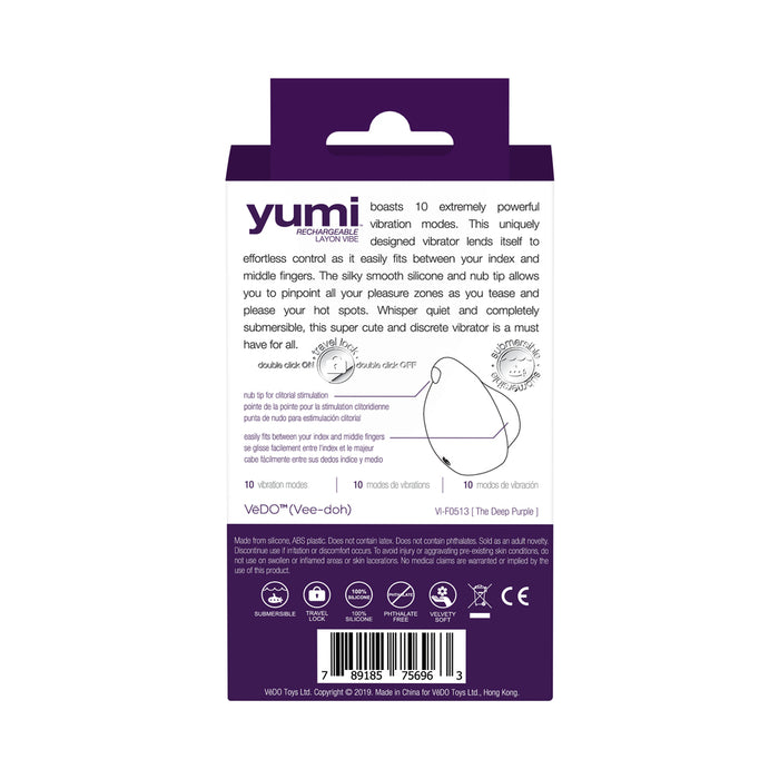 VeDO Yumi Rechargeable Finger Vibe - Deep Purple