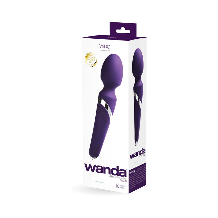 VeDO Wanda Rechargeable Wand Vibe - Deep Purple