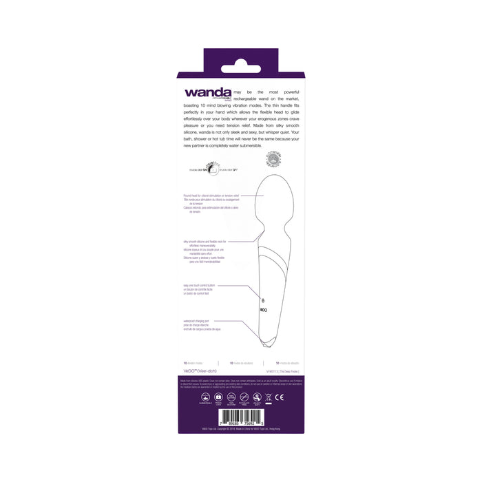 VeDO Wanda Rechargeable Wand Vibe - Deep Purple