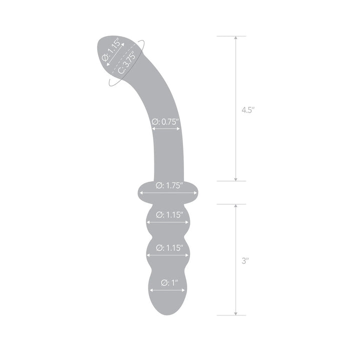 Glas 8 in. Ribbed G-Spot Glass Dildo