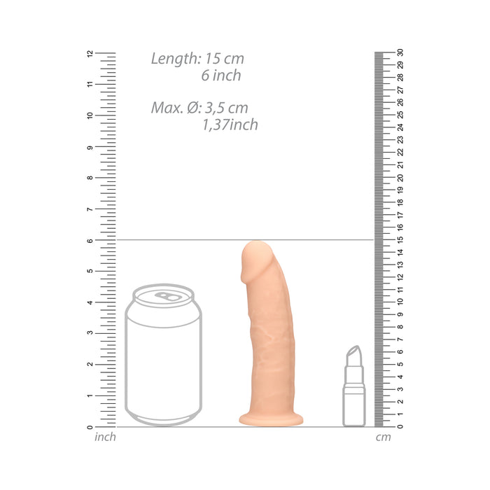 RealRock Ultra Realistic Dual Density Silicone 6 in. Bendable Dildo Beige