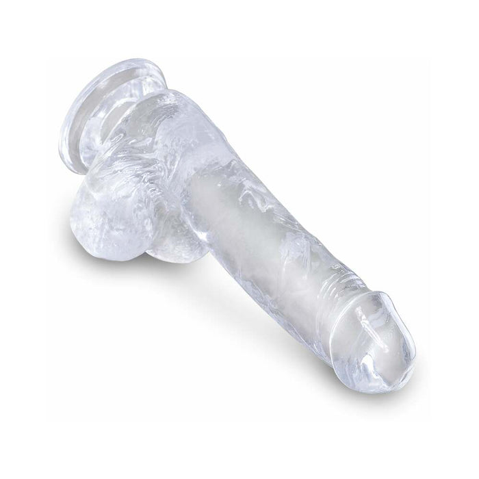 Pipedream King Cock Clear 6 in. Cock With Balls Realistic Suction Cup Dildo