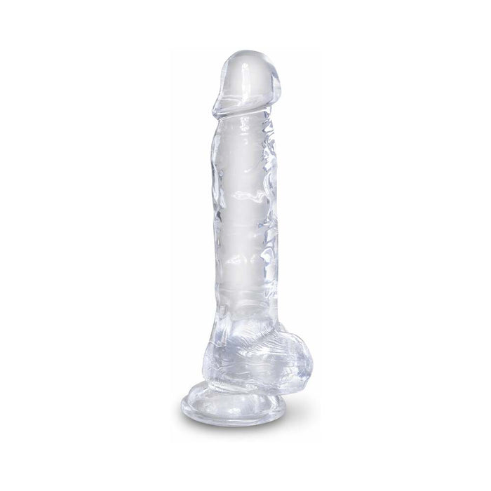 Pipedream King Cock Clear 8 in. Cock With Balls Realistic Suction Cup Dildo