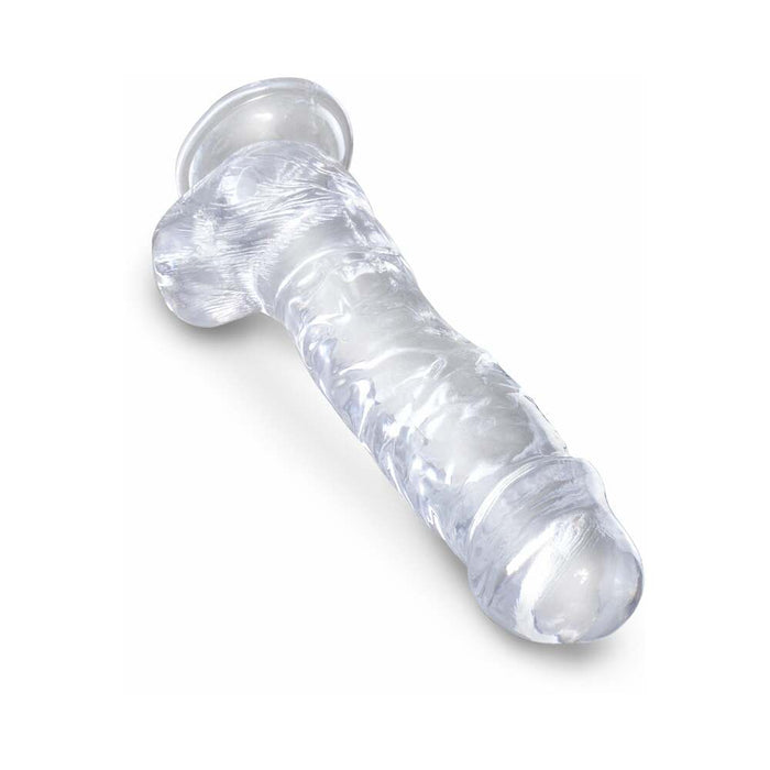 Pipedream King Cock Clear 8 in. Cock With Balls Realistic Suction Cup Dildo