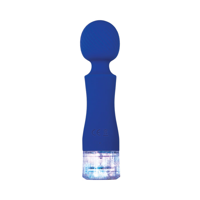 Evolved Dazzle Light-Up Rechargeable Silicone Wand Vibrator Blue