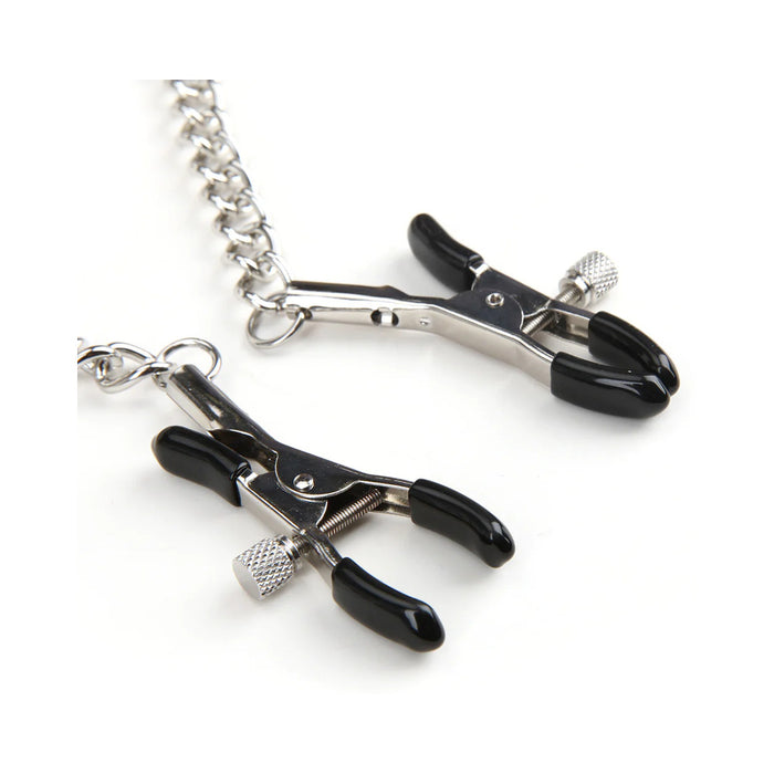 Lux Fetish Collar & Nipple Clamps with Adjustable Pressure