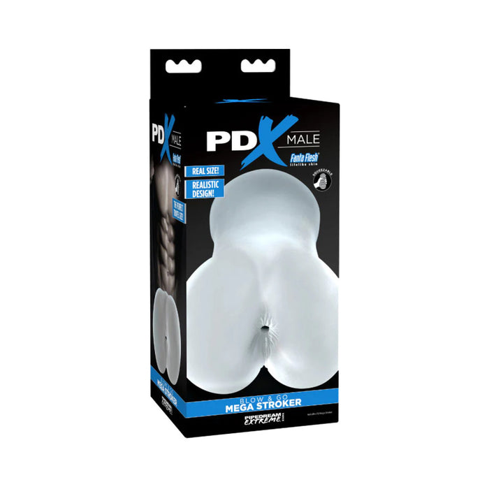 PDX Male Blow & Go Squeezable Anal Mega Stroker Clear