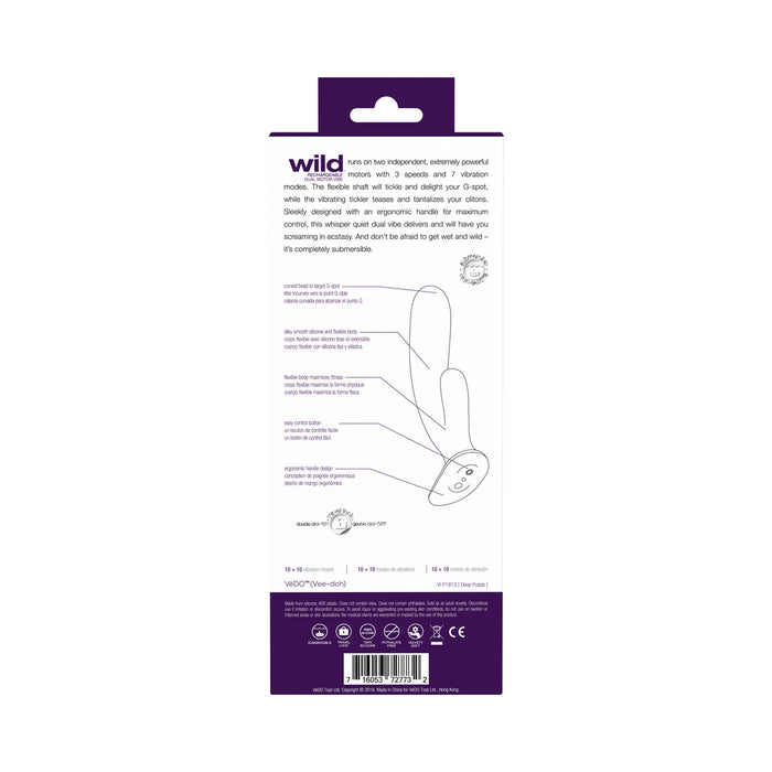 Vedo Wild Rechargeable Dual Vibe Purple