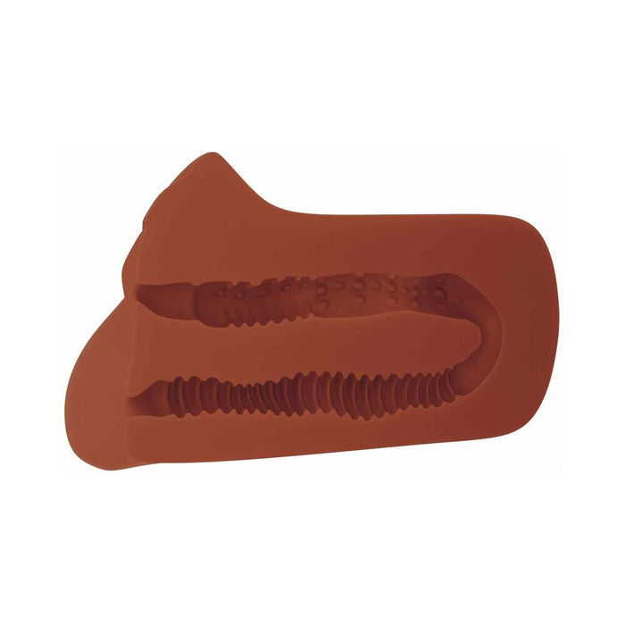 PDX Plus Pick Your Pleasure Dual Entry Stroker Brown