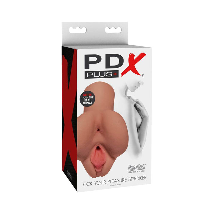 PDX Plus Pick Your Pleasure Dual Entry Stroker Tan