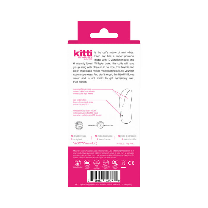 Vedo Kitti Rechargeable Dual Vibe Foxy Pink