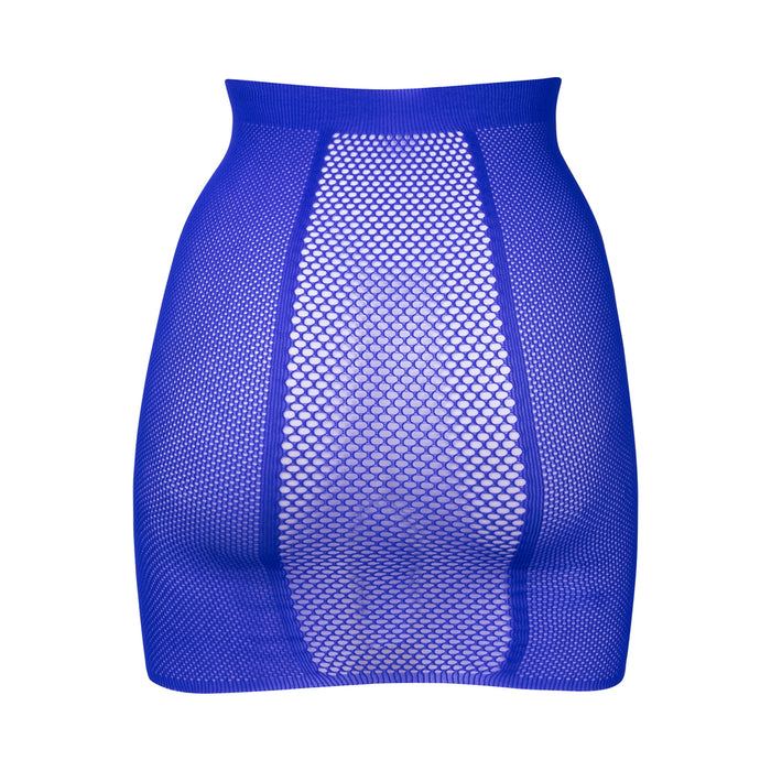 Shots Le Desir Bliss High-Waist Fishnet Skirt Blue O/S