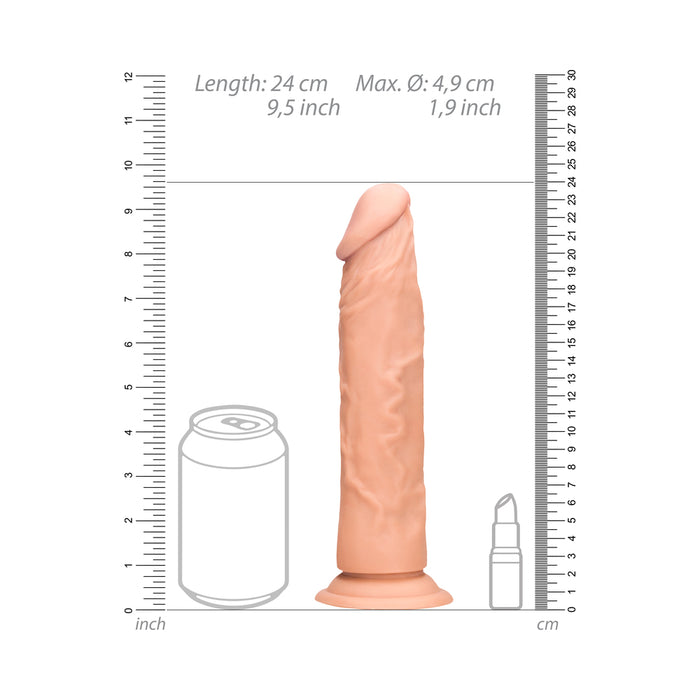 RealRock Realistic 9 in. Dildo With Suction Cup Beige