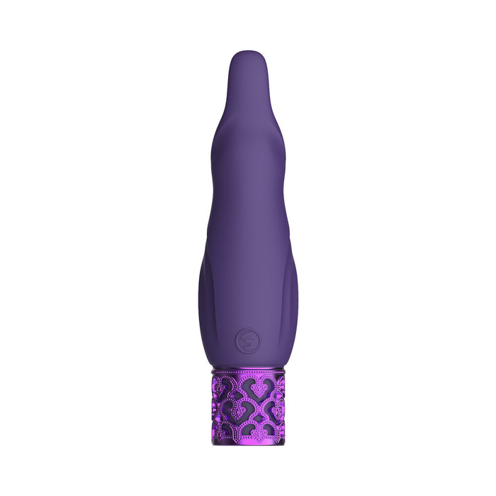 Shots Royal Gems Sparkle Rechargeable Flicking Silicone Bullet Vibrator Purple