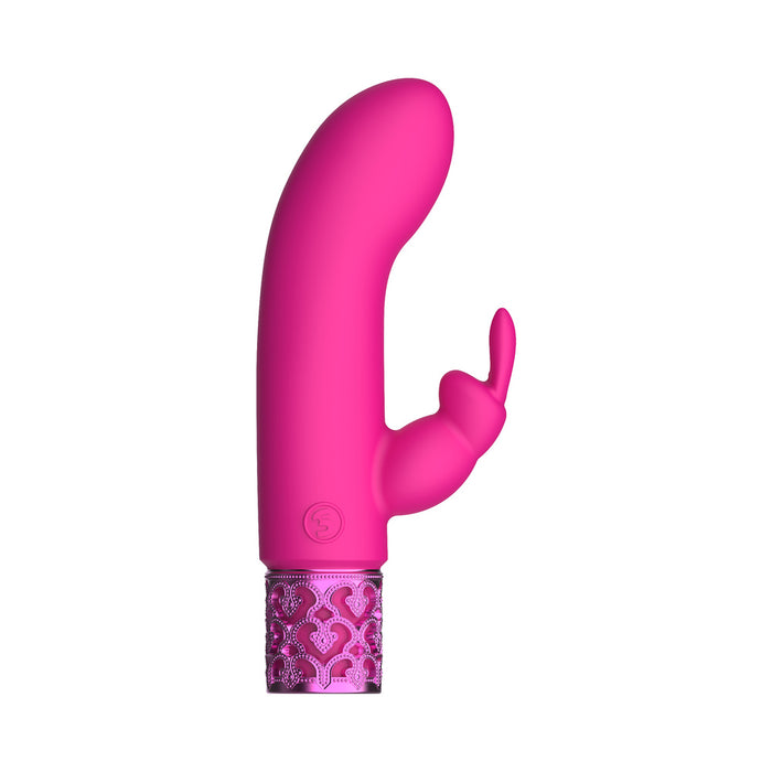 Shots Royal Gems Dazzling Rechargeable Silicone Miniature Rabbit Vibrator Pink