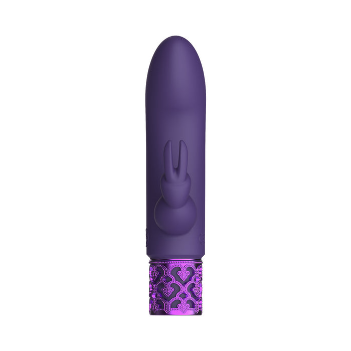 Shots Royal Gems Dazzling Rechargeable Silicone Miniature Rabbit Vibrator Purple